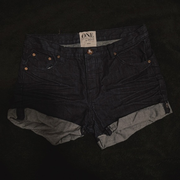 One Teaspoon: Cotton Denim Shorts - Picture 1 of 5